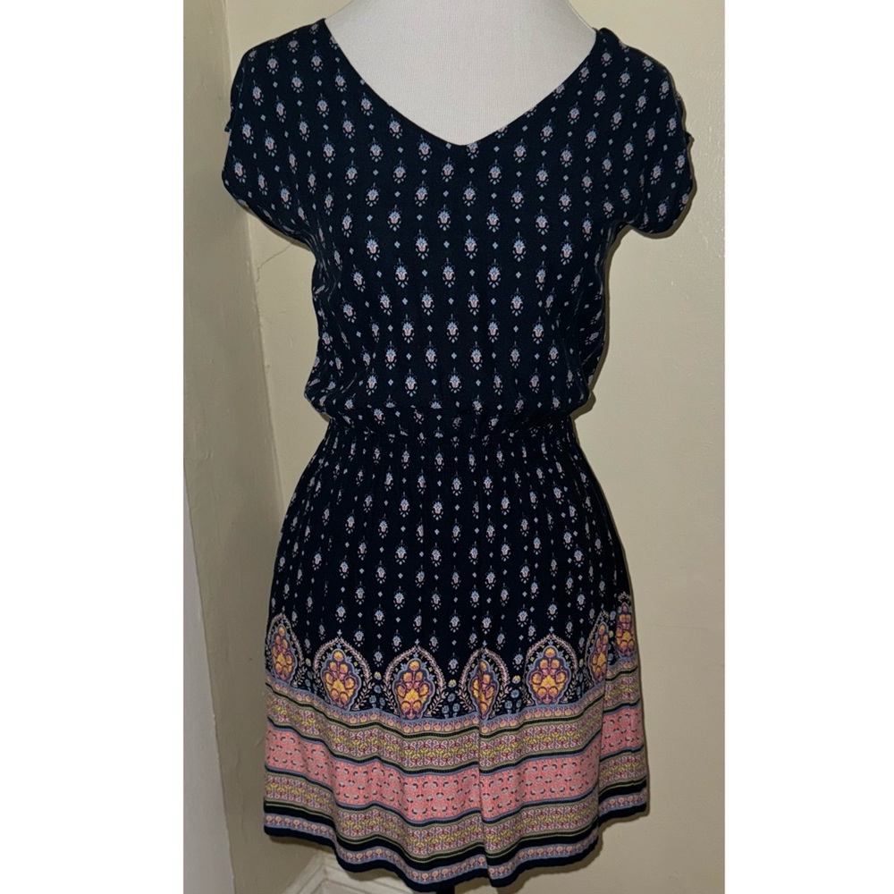 Mossimo Supply Co Floral Border Print Sleeveless Dress, Sz Sm